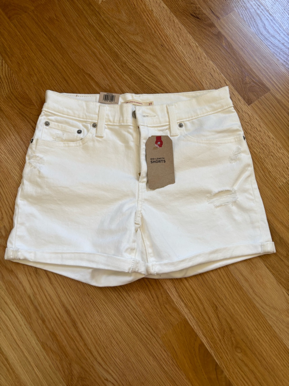 White Denim Cutoff Shorts